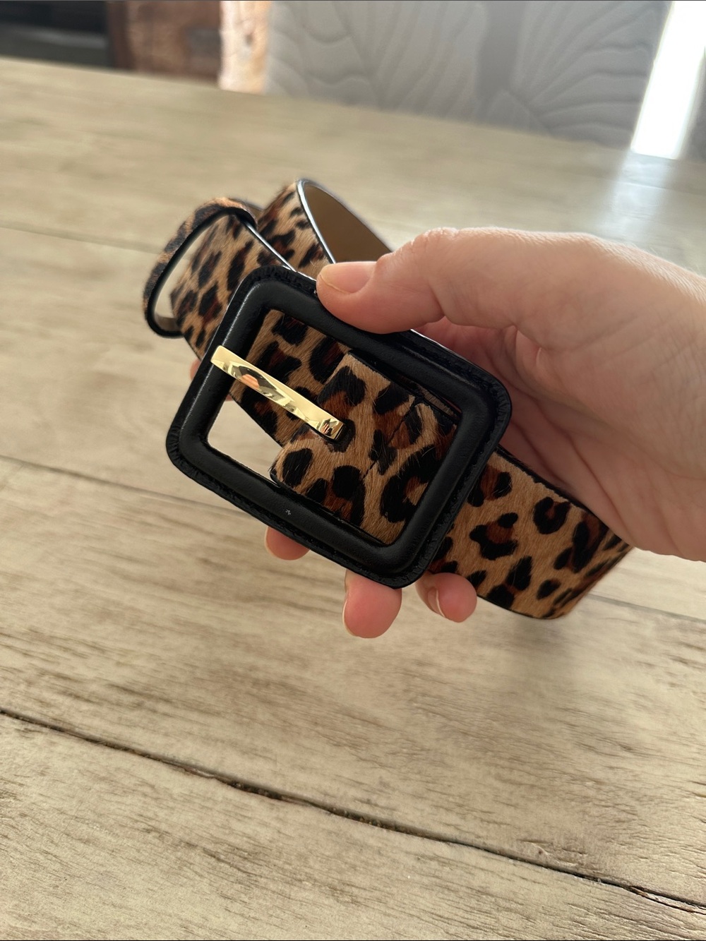 Talbots Leopard Calf Hair Leather Belt size M